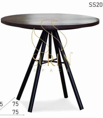 Height Adjustable Light Weight Round Cafe Bistro Table