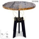 Indian Railway Sleeper Wood Top Casting Base Table
