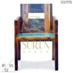 Indian Reclaimed Wood Solid Wood Restaurant Chair