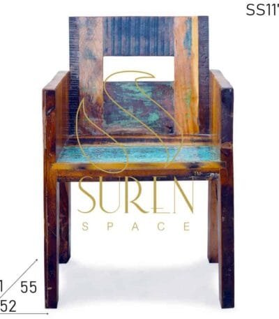 Indian Reclaimed Wood Solid Wood Restaurant Chair