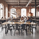 Cross Metal Foldable Restaurant Dining Cum Community Table Design