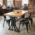 Cast Iron Heavy Base Mango Ruff Restaurant Dining Table