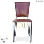 Leather Polo Chair With Metal Structure