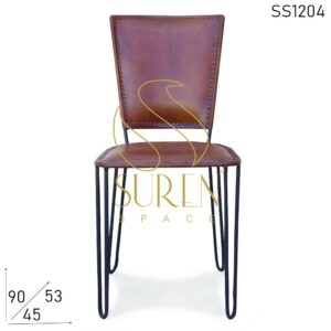 Leather Polo Chair With Metal Structure