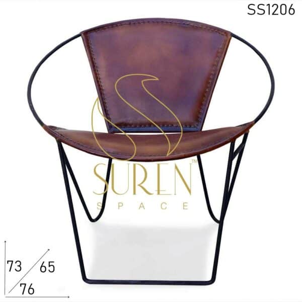 Leather Round Stackable Tub Rest Chair