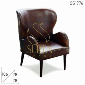 Leather Wing Back Exclusive Hotel Room Sofa Chair