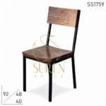 Light Walnut Finish Metal Restaurant Food Court Chair