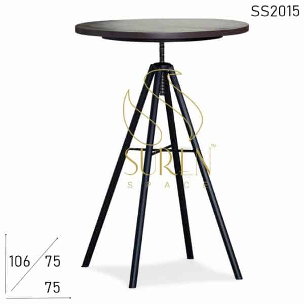 Light Weight Height Adjustable Round Bar Table