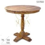 Mango Ruff Wood Folding Curved Round Bistro Table