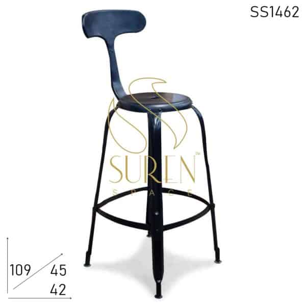 Metal Design Black Finish Bar Pub Chair