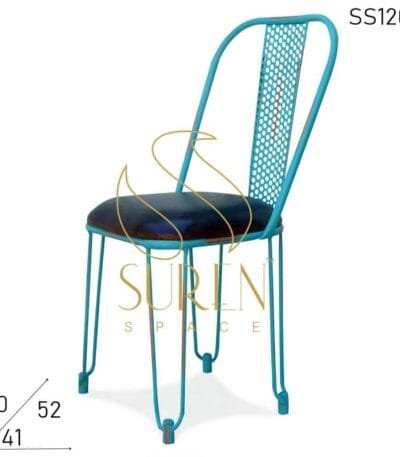 Metal Distress Finish Designer Bistro Restaurant Chair Design