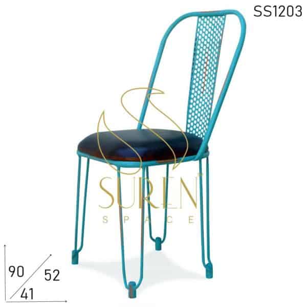 Metal Distress Finish Designer Bistro Restaurant Chair Design