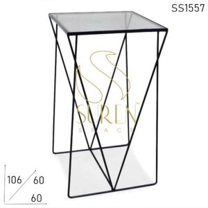 Metal Glass Minimalist Bar Industrial Table