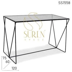 Metal Glass Minimalist Rectangle Regular Industrial Table