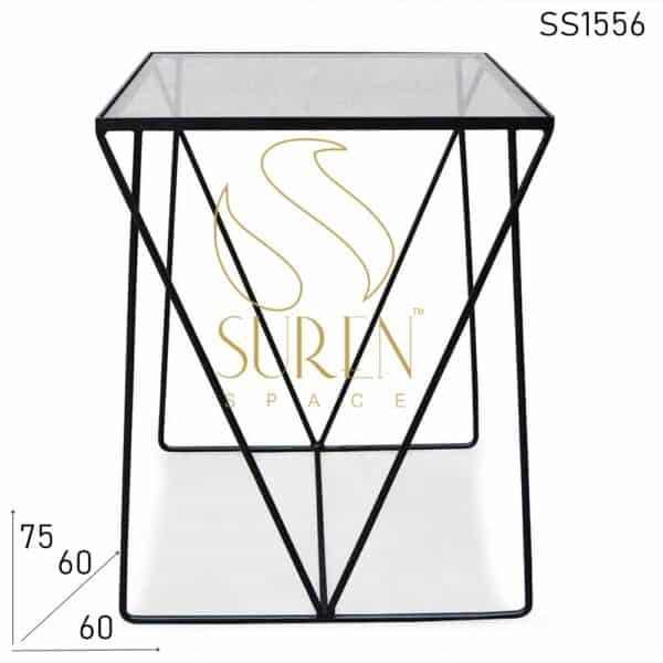 Metal Glass Minimalist Regular Industrial Table