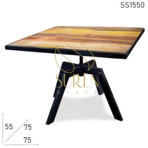 Metal Legs Solid Wood Industrial Coffee Table Design