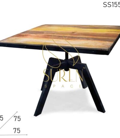 Metal Legs Solid Wood Industrial Coffee Table Design