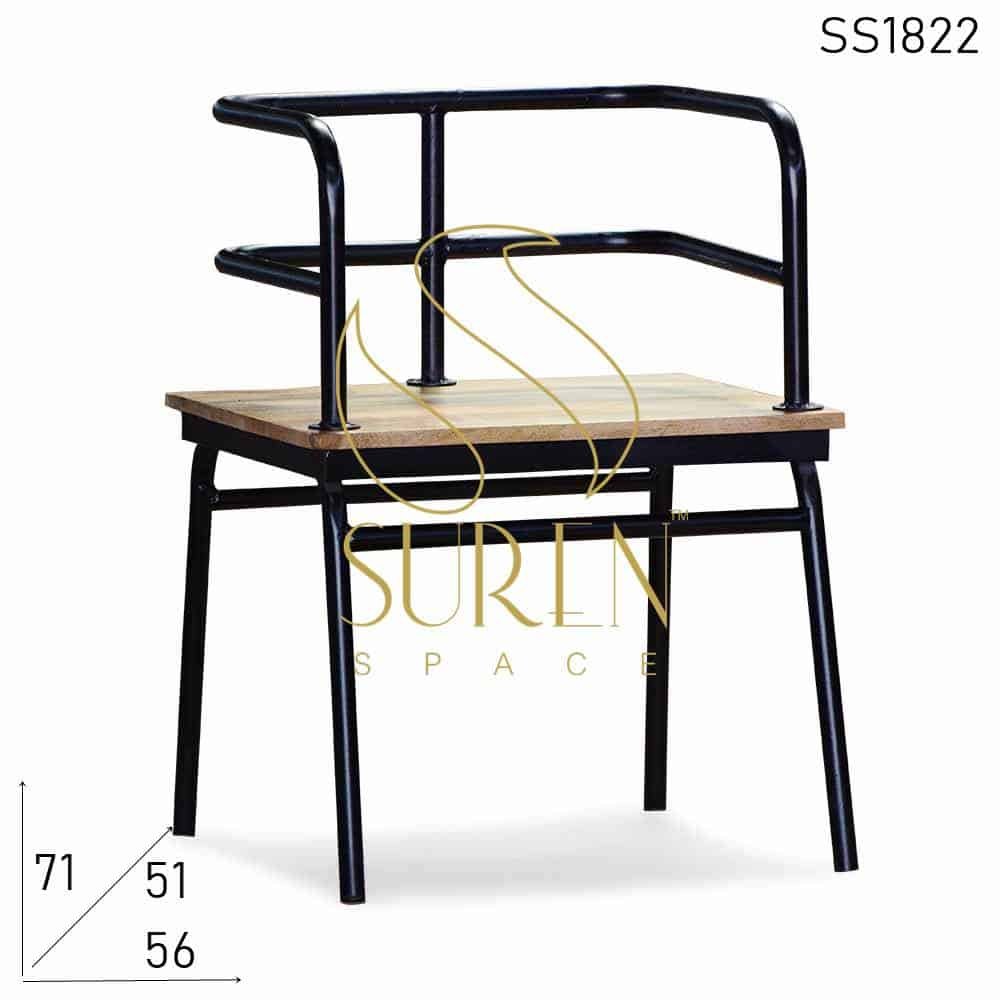 Metal Pipe Design Square Shape Cafe Bistro Semi Outdoor Chair - Furniture  Manufacturer