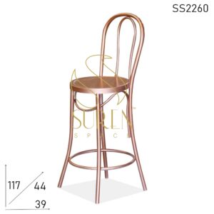 Metal Round Shade Designer Bistro Style Bar Chair
