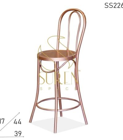 Metal Round Shade Designer Bistro Style Bar Chair