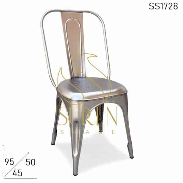 Metallic Finish Regular Iron Stackable Chair
