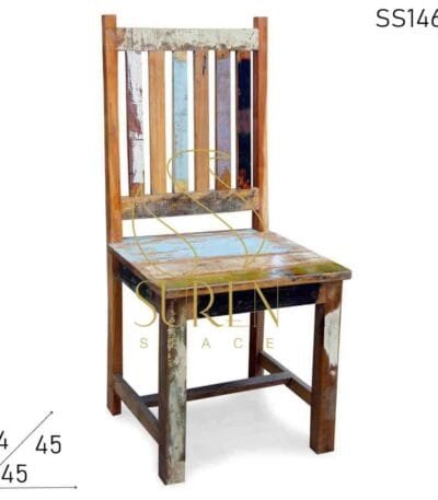 Multicolored Recycled Old Wood Colorful Chair