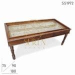 Old Door Design Carved Luxury Tent Camp Folding Dining Table