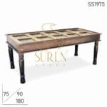 Old Door Design Metal Work Handcrafted Dining Table