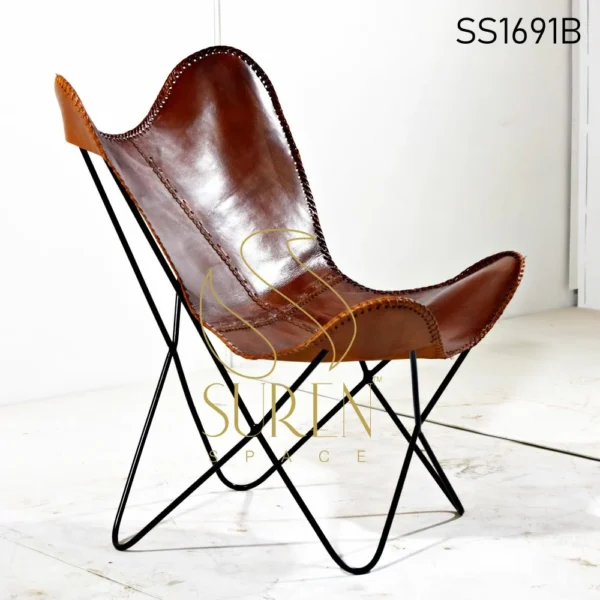 Pure Leather Butterfly Folding Chair