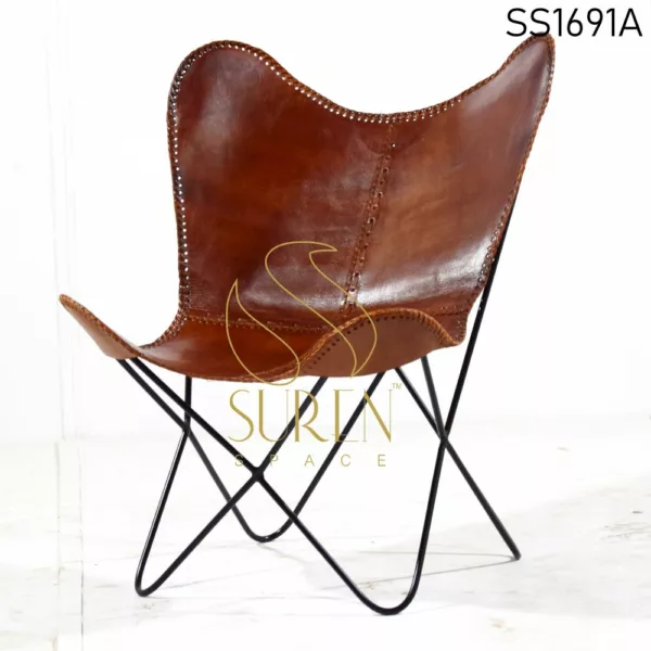 Pure Leather Butterfly Folding Chair