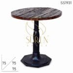 Railway Sleeper Wood Cast Iron Base Center Table Furniture
