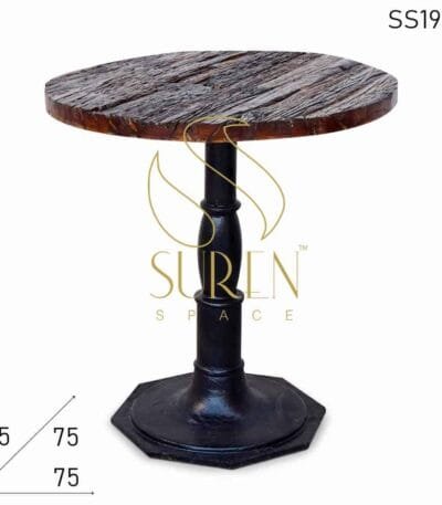 Railway Sleeper Wood Cast Iron Base Center Table Furniture