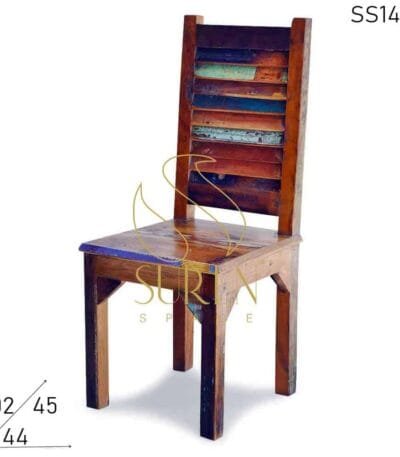 Reclaimed Solid Wood Unique Restaurant Chair