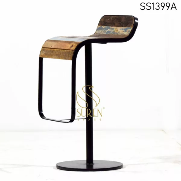 Reclaimed Wood Unique Pub Bar Stool Chair