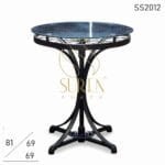 Recycled Cycle Tyre Wheel Base Glass Top Outdoor Unique Cafe Table