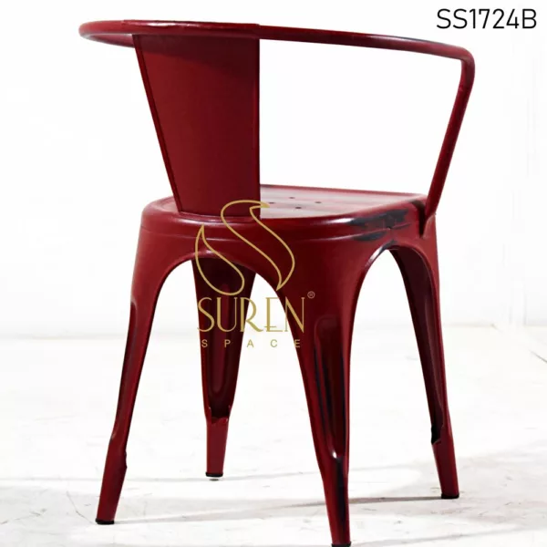 Red Distress Metal Stackable Bistro Cafe Chair Red Distress Metal Stackable Bistro Cafe Chair 2 jpg