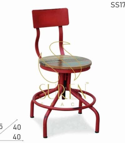 Red Distress Reclaimed Cafe Bistro Chair