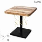 Round Edge Solid Wood Cafe Bistro Table in Natural Finish