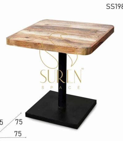 Round Edge Solid Wood Cafe Bistro Table in Natural Finish