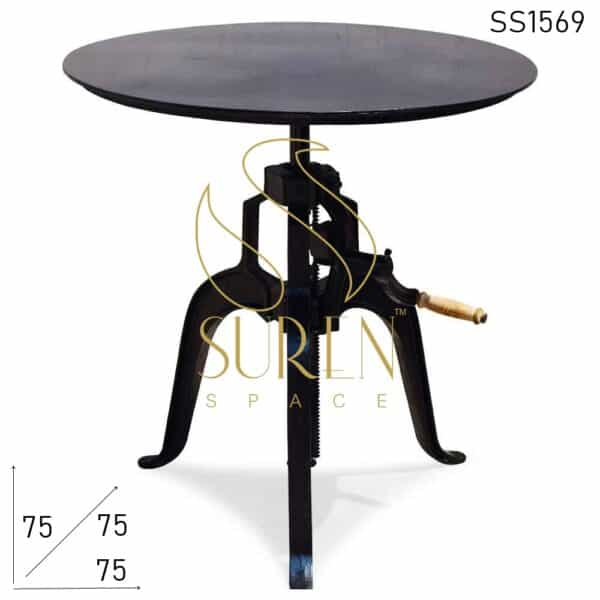 Round Metal Height Adjustable Casting Outdoor Bistro Table