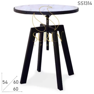 Round Metal Industrial Adjustable Coffee Center Table