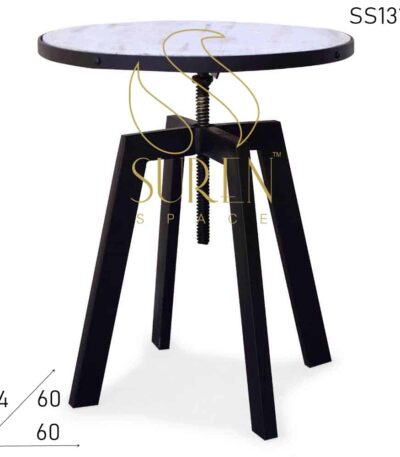 Round Metal Industrial Adjustable Coffee Center Table