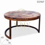 Rustic Reclaimed Wood Metal Base Center Coffee Table