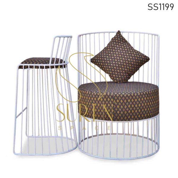 Metal Frame Leather Seat Bar Pub Stylish Chair SS1199