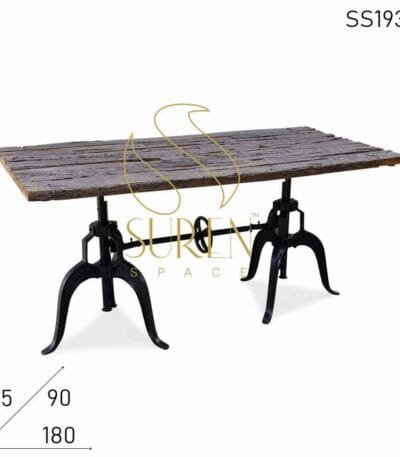 Sleeper Wood Cast Iron Adjusting Bar Cum Regular Table