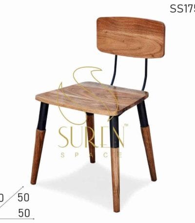 Solid Acacia Wood Metal Restaurant Chair