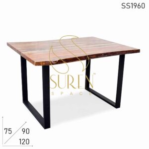 Solid Live Edge Acacia Wood Folding Restaurant Dining Table