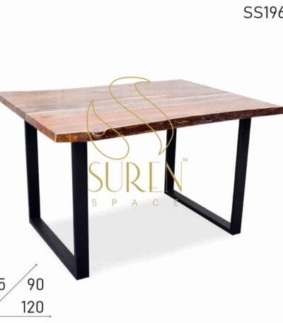 Solid Live Edge Acacia Wood Folding Restaurant Dining Table