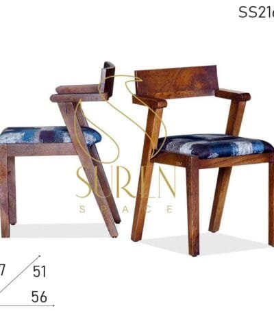 Solid Mango Wood Arm Rest Restaurant Chair