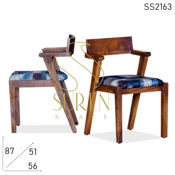 Solid Mango Wood Arm Rest Restaurant Chair